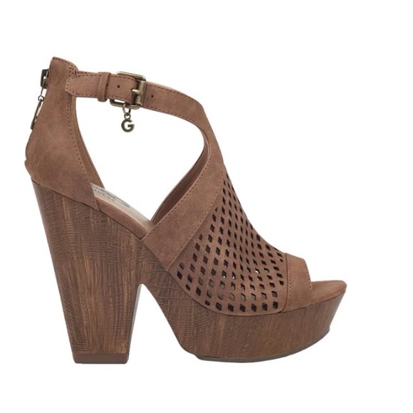 GBG Los Angeles Womens Shelli Zipper Platform Heels Brown 10 Medium - Picture 4 of 6